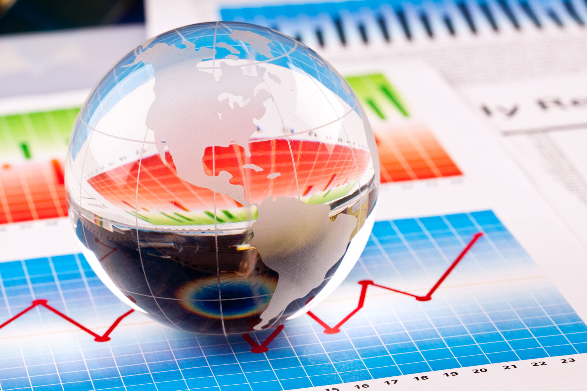 globe on graph